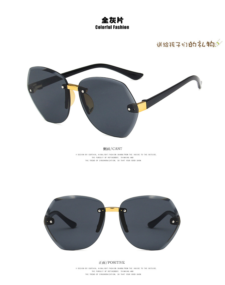 New Cut-edge Frameless Polygonal Children's Sunglasses Irregular New Fashion Colorful Boys And Girls Sunglasses  Wholesale Nihaojewelry display picture 7