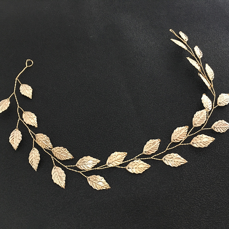 12g Weight Jewelry Headband Hair Accessories Type 1 Piece Quantity Party Occasion Alloy Material Leaf Pattern Women's Gender Sweet Style Sweet Women's Leaf Alloy Jewelry Headband 10