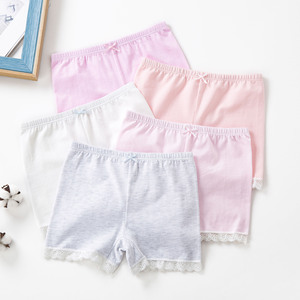 A类纯棉女童安全裤 小女孩打底裤中小童平角短裤宝宝内裤一件代发