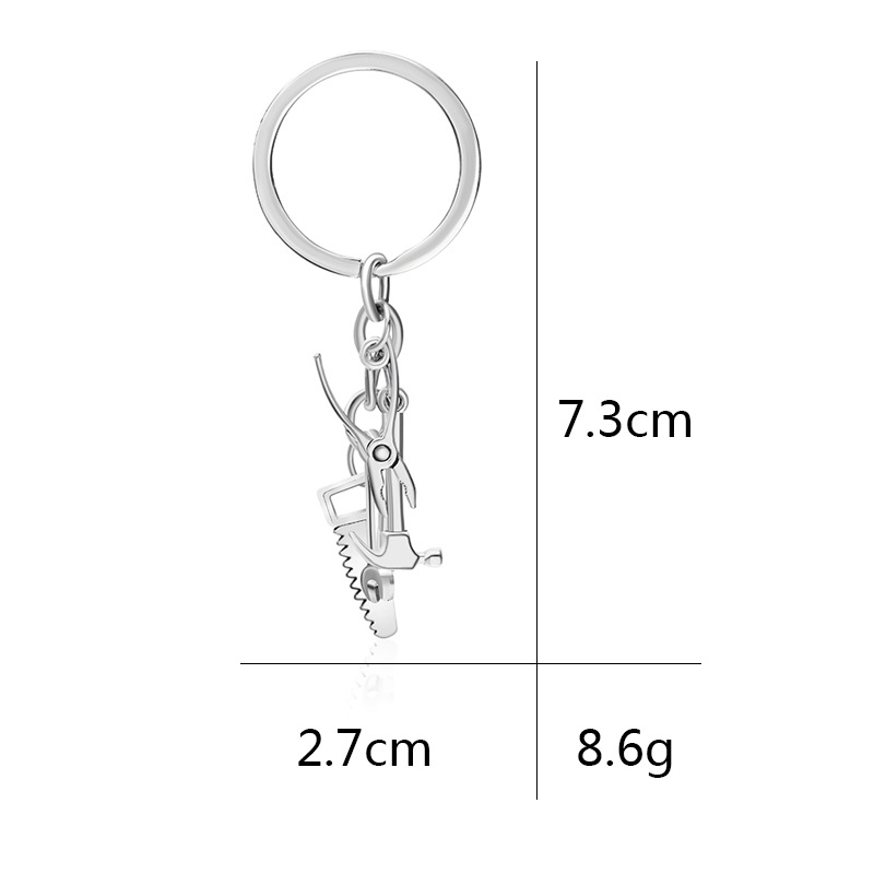 Explosion Keychain Personality Father's Day Gift Tool Four-piece Metal Keychain Pendant Jewelry Wholesale Nihaojewelry display picture 1