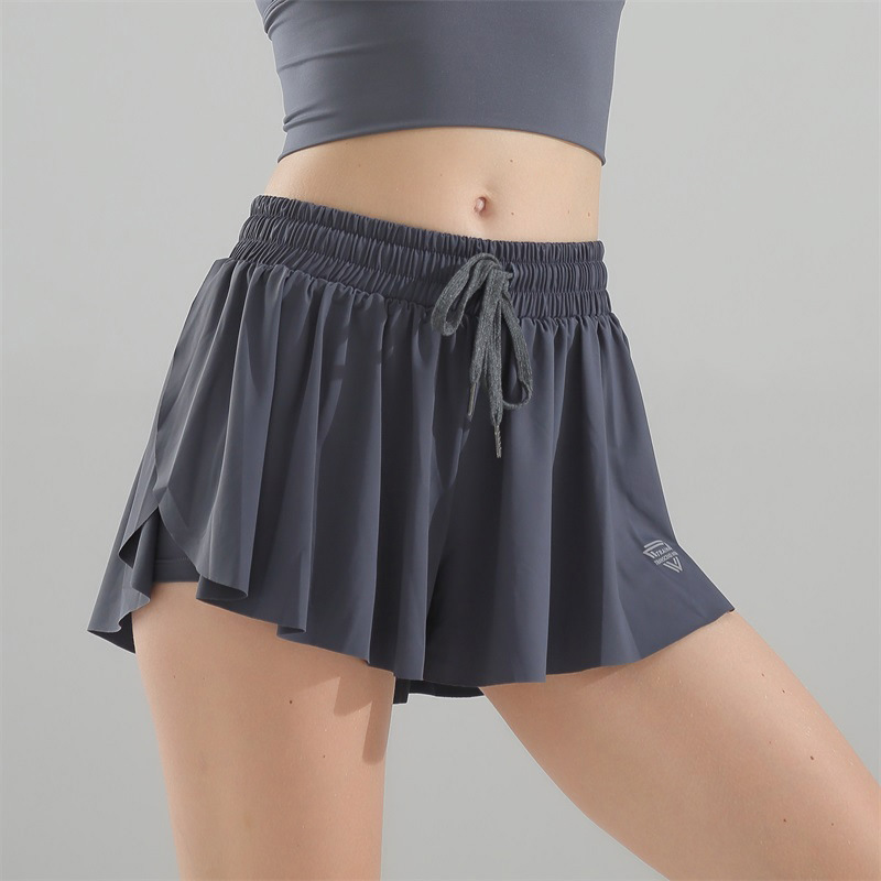 High waist gym sports yoga shorts women loose running quick dry Breathable two piece Yoga Pants