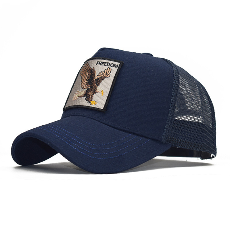 Popular Amazon bordado animal de algodón de malla gorra de béisbol de las mujeres de los hombres de deportes al aire libre gorra enarbolada