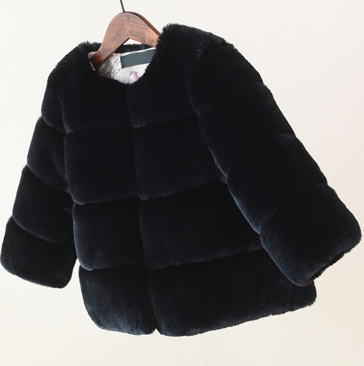 Warm Winter Fashion Solid Color Imitation Fur Girls Outerwear display picture 5