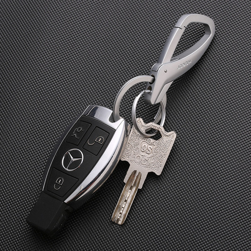 jobon China keychain new simple creative car key waist hanging double ring metal keychain pendant for men
