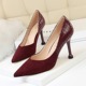 278-11 European and American fashion simple high-heeled suede stitching SNAKE-GRAIN women's shoes sexy slim nightclub single-shoe high-heeled shoes