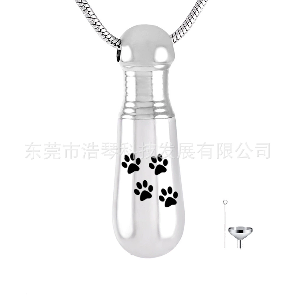 Мемориал домашнее животное мода флакон духов кулон открываемая Лапа Печати пепел банку кулон ожерелье кремации ювелирные изделия