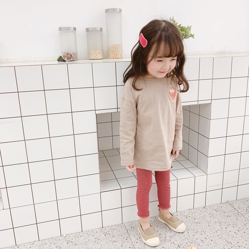 2024 Spring Children's Clothing New Style Girls' Spring and Autumn Striped Fungus Trim Leggings 7-Point Pants Children's Pants