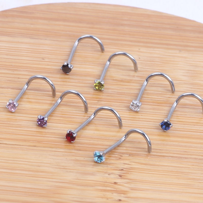 Fashion Rhombus Stainless Steel Metal Nose studs 1 Piece