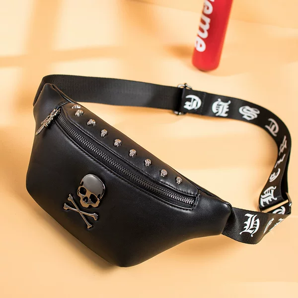 Creative Chest Bag Men's Trendy Brand Mobile Phone Waist Bag Street New Rivet Men's Small Shoulder Crossbody Bag Women