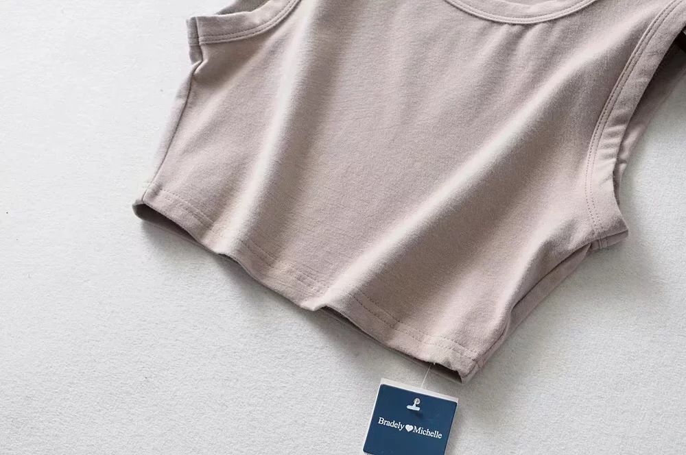 wide-brimmed slim short fitness vest NSAC14572