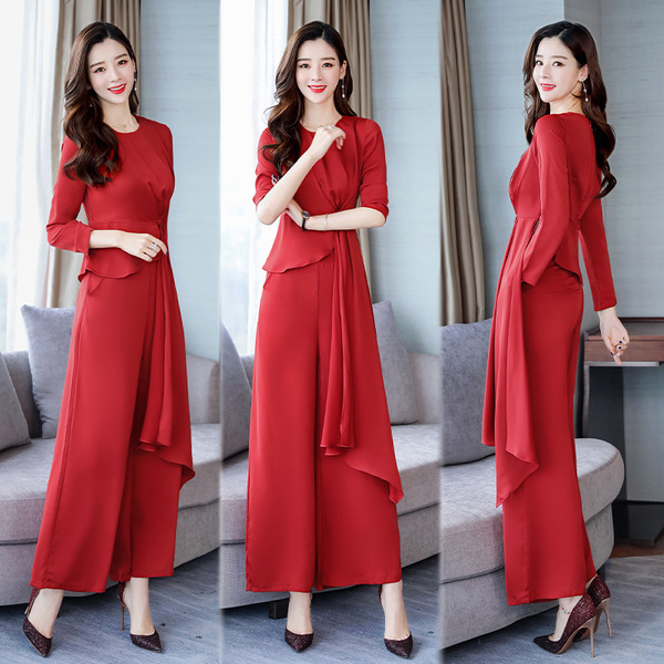 Goddess Style High-waist and Broad-legged Trousers Suit