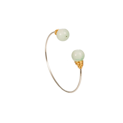 European and American silver round agate stone bracelet fashionable adjustable multi-color natural stone jewelry manufacturer direct sales bracelet