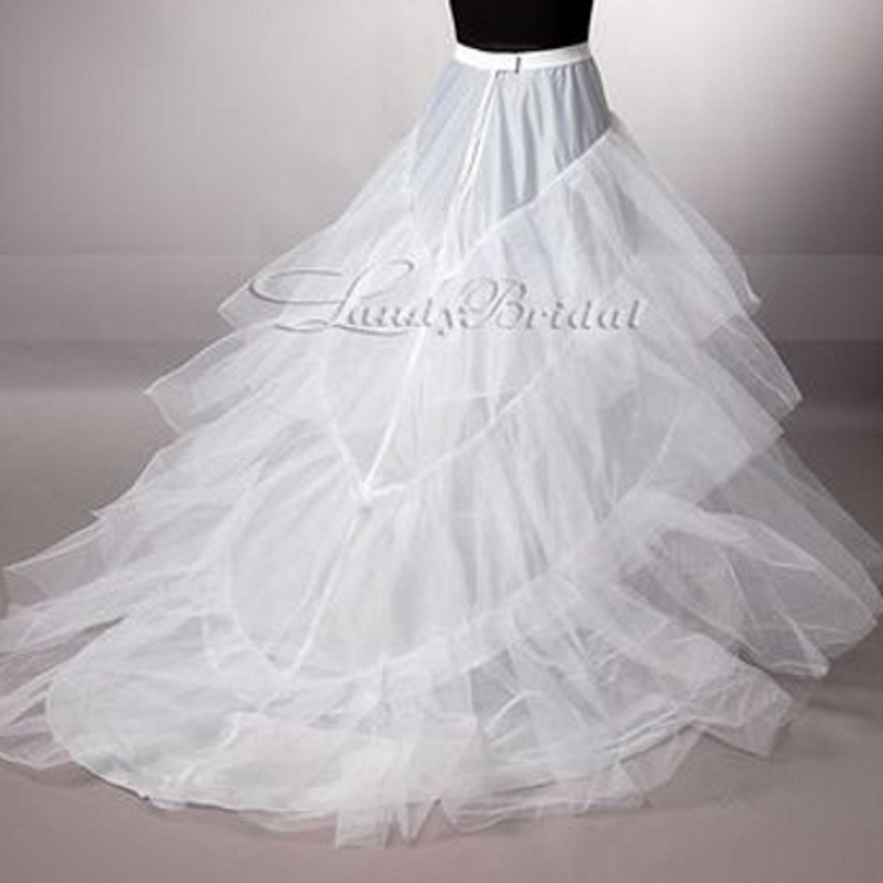 New bridal large trailing wedding dress skirt support rigid ring pettiskirt elastic waist multi-layer mesh mop underskirt