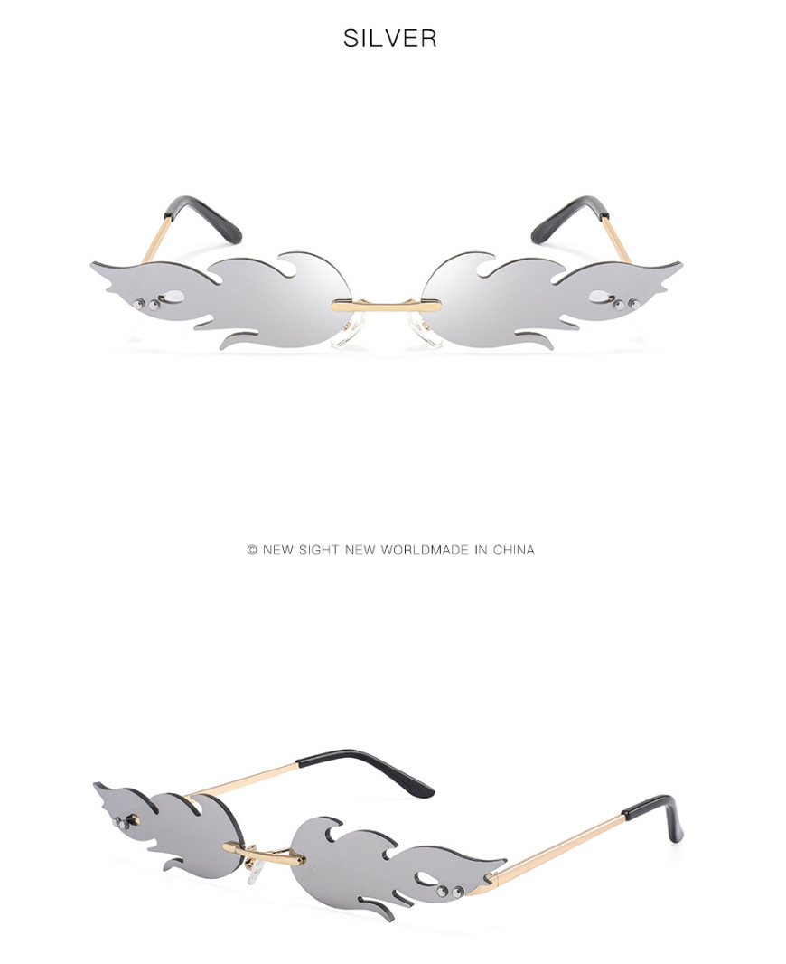 Fashion Flame Metal Frameless Sunglasses Wholesale display picture 4