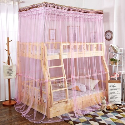 to ground Trundle Square top Mosquito net Bunk beds European style double-deck court Mosquito net Stainless steel Bracket one Mosquito net
