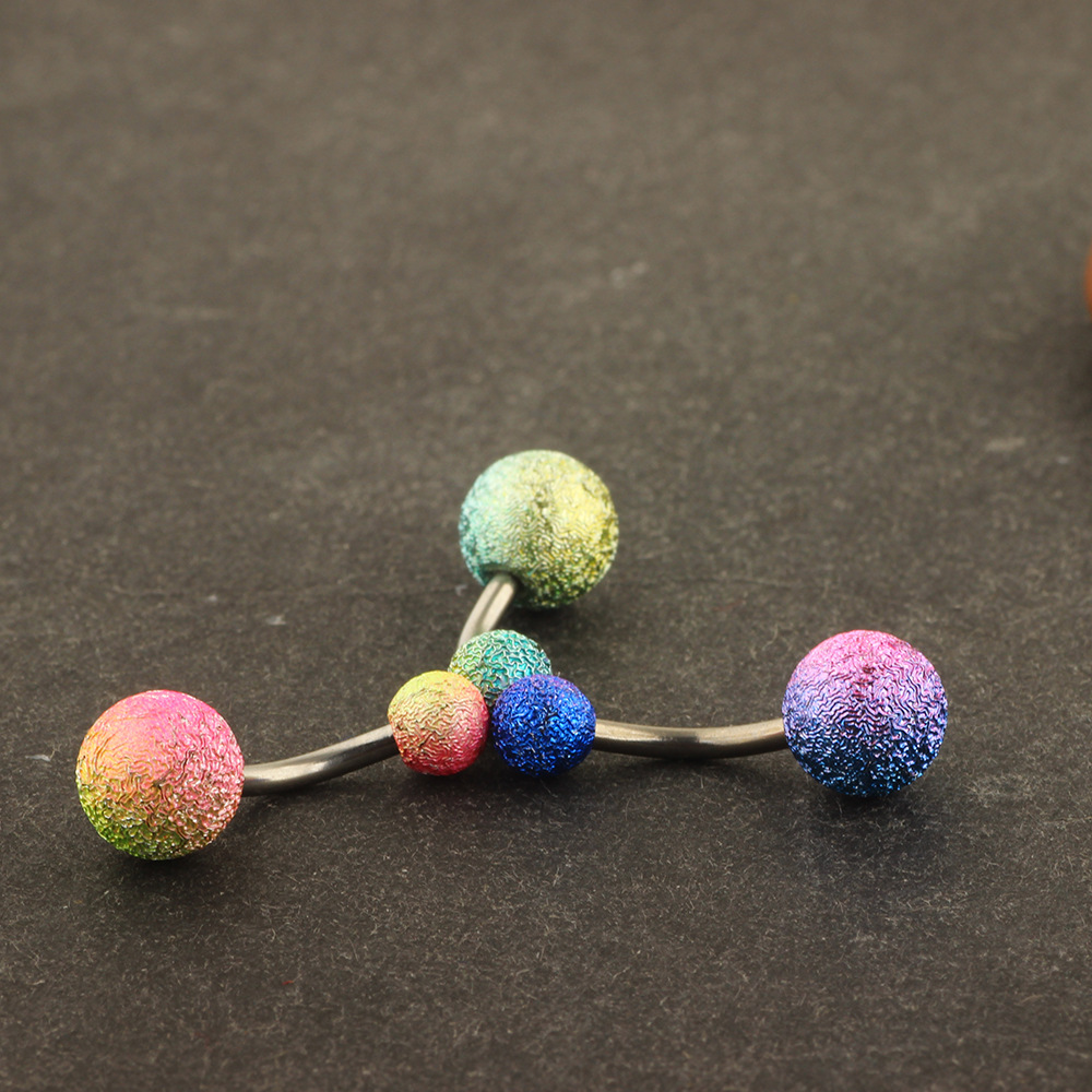 Mixed Color Acrylic Belly Button Ring - Green Grinding Yarn Belly Navel Jewelry detail image 7