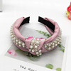 Hair band from pearl, headband, colored goods, fashionable cloth, cute hair accessory, new collection