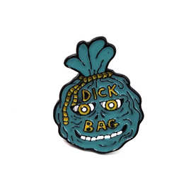 麦鹏夸张卡通表情Dick Bag胸针蓝绿色钱袋胸针时尚滴油胸针饰品