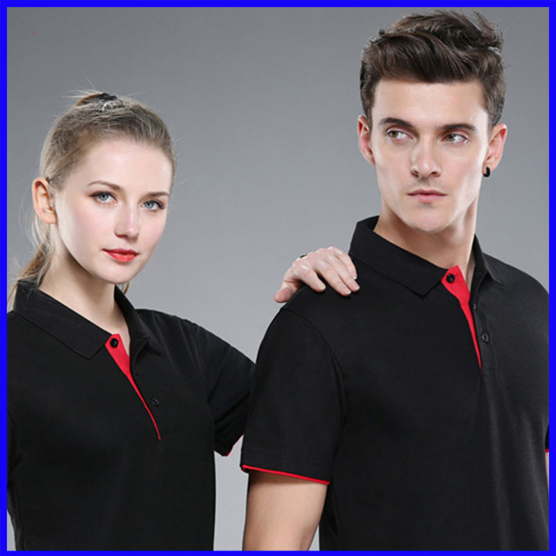 Customized Polyester cotton Color- Lapel polo customized summer Short sleeved coverall T-Shirt T-shirt Embroidery