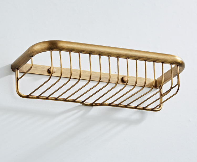 仿古古铜色30厘米置物篮网篮厂家直销批发复古全铜篮