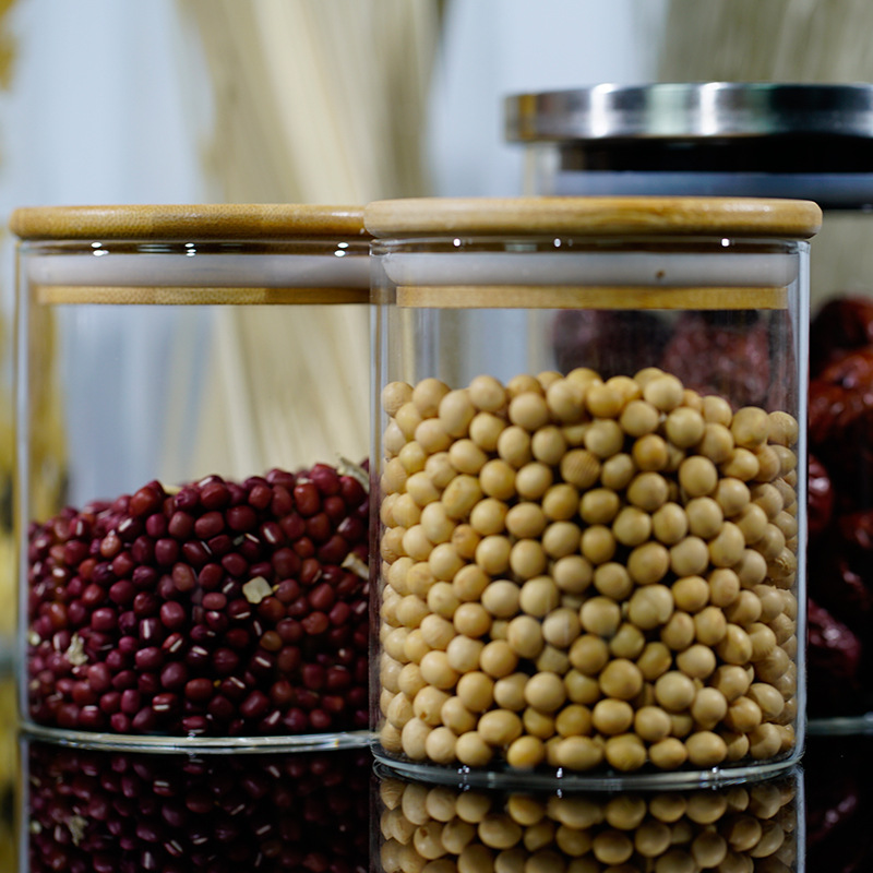 Suministro de fábrica tanque de almacenamiento de vidrio tanque de almacenamiento sellado té café tanque de almacenamiento