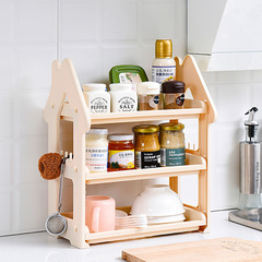 Small house storage rack kitchen countertop three-layer seasoning bottle spice rack desktop storage rack layered bathroom organization rack