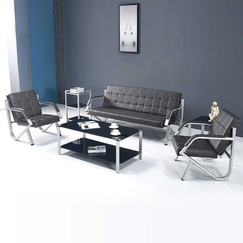 办公沙发简约会客接待商务三人位沙发办公室家具时尚沙发茶几组合