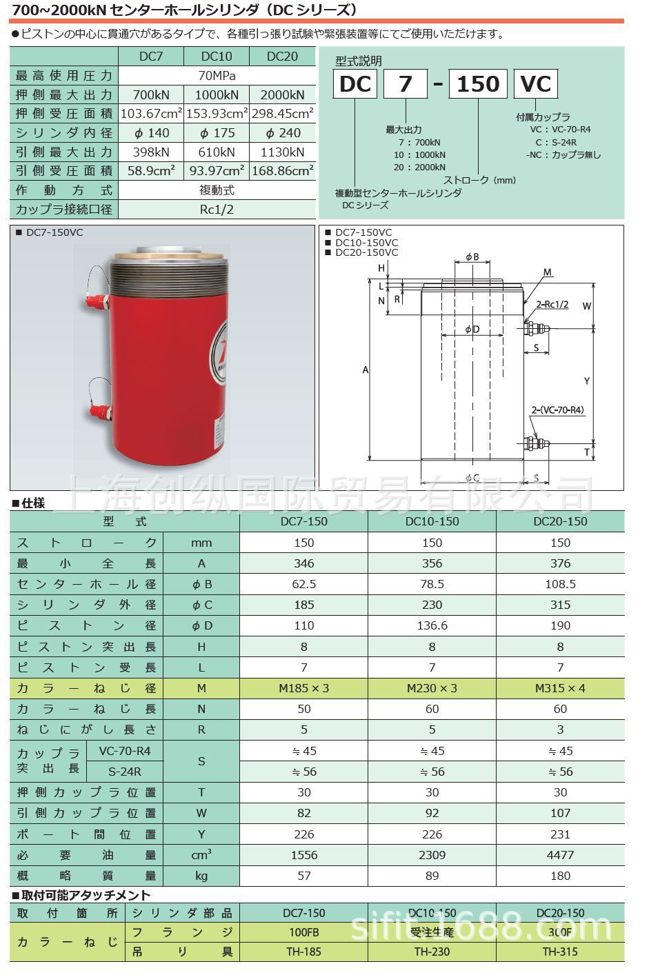 DC7-150 日本气缸 泵  油管  油缸 日本KIKI  创纵国际