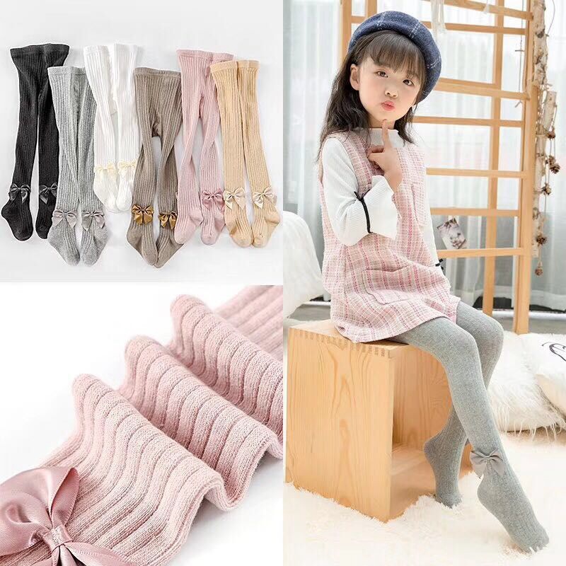 children Socks Spring Cotton children Pantyhose Bars bow baby Backing tights baby Socks factory
