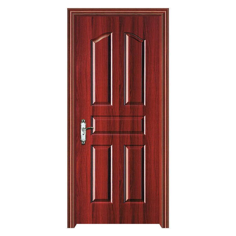 Simple estilo chino de madera maciza compuesta puerta interior plana abierta pintura-libre ecológica puerta dormitorio