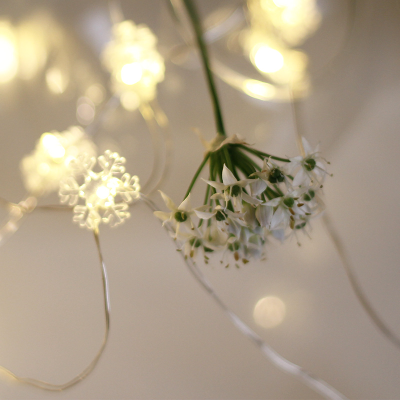 Christmas Romantic Snowflake Pvc Party String Lights display picture 1