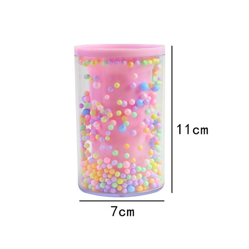 Mu Qixi's dreamy acrylic pen holder, cute cartoon round pen holder, desktop storage foam pen holder, multifunctional