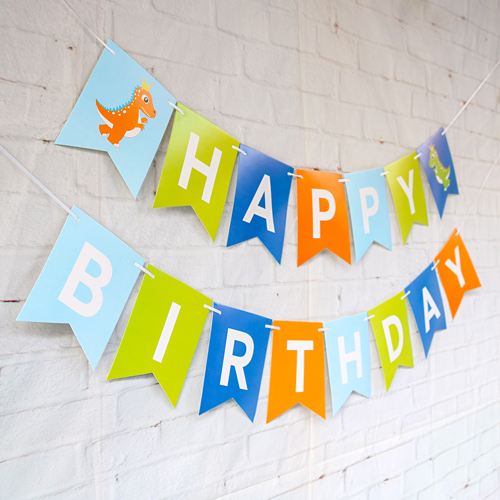 Letter Paper Flag Birthday Decorations display picture 1