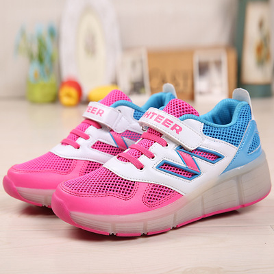 代發男女暴走鞋單雙輪兒童學生自動隱形滑輪鞋成年人夏款網面透氣