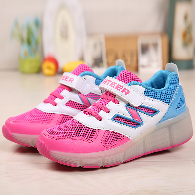 代發男女暴走鞋單雙輪兒童學生自動隱形滑輪鞋成年人夏款網面透氣