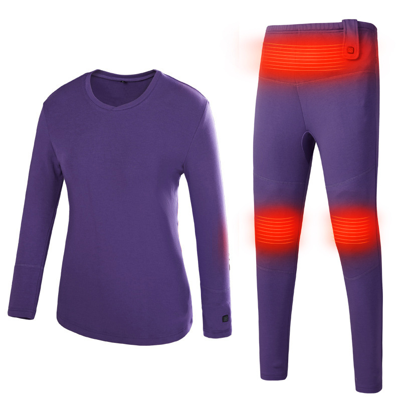 2019款新款 男士女士时尚保暖内衣套装 USB发热保暖 纯色弹力内衣