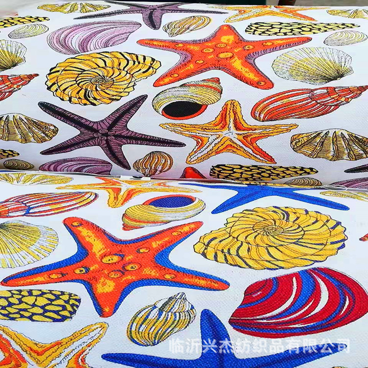 厂家直销加厚帆布印花适用于箱包桌布沙发面料居家装饰