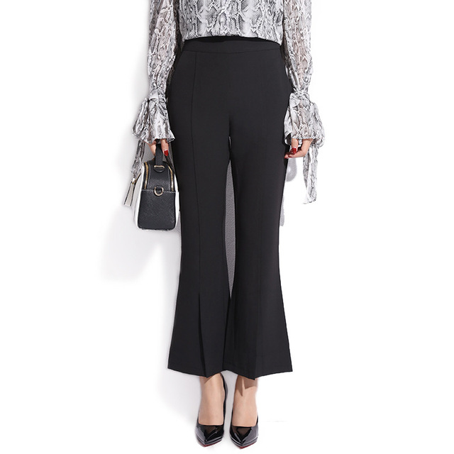 New Broad-legged Pants Black Open-forked and Air-permeable Pants