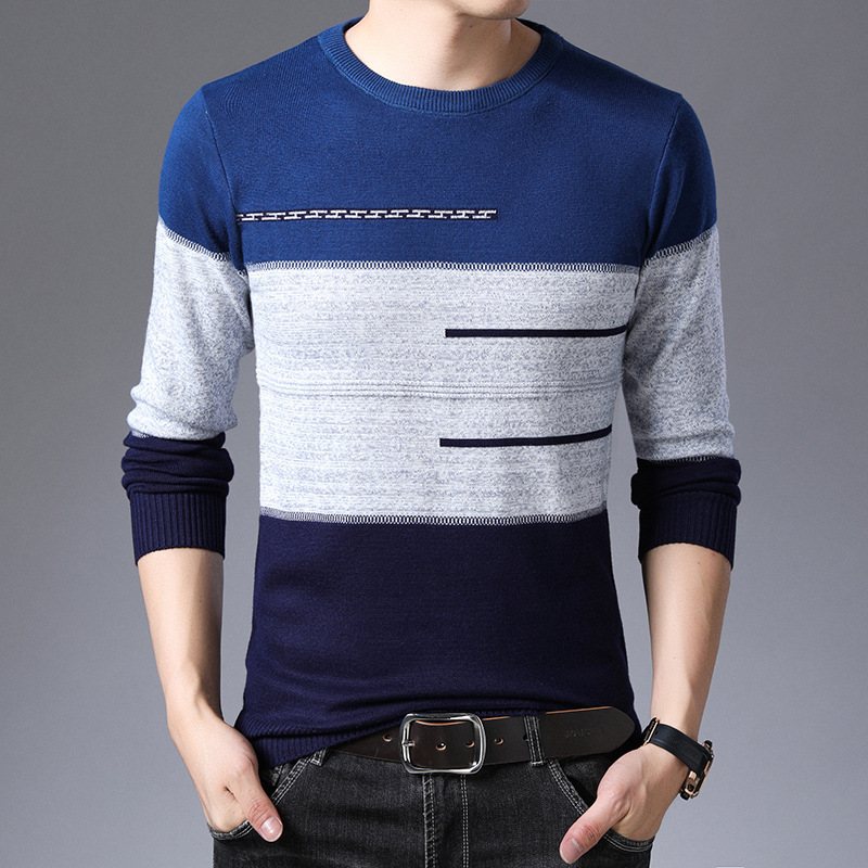 2022 autumn new men's sweater fashion slim Korean round neck men's sweater sweater factory direct sales