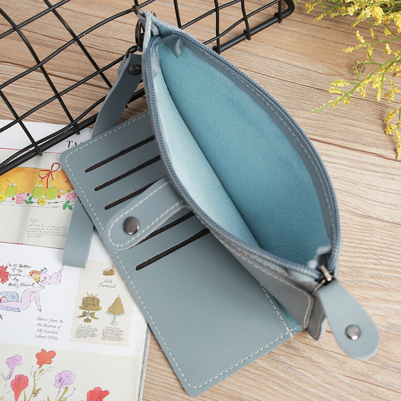 116g Weight Zipper Closure Type Business, Travel Occasion Pu Leather Material Solid Color Pattern Women'S Gender Square Shape Light Grey, Dark Grey, Rose Red, Pink, Red, Green, Blue, Gold, Black Color Fashion Multi-function Zipper Multi-card Buckle Wallet 20
