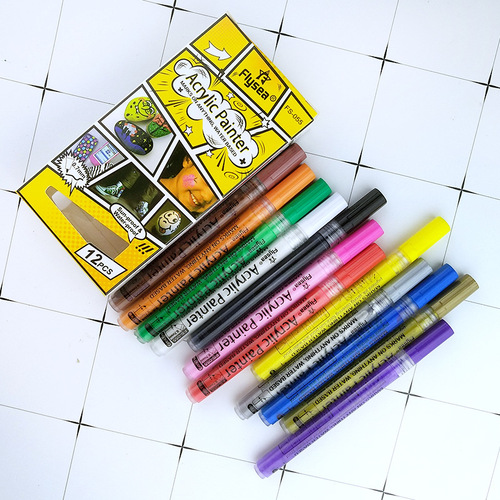 Cross-border 40-color acrylic marker pen set hand account graffiti painting photo album DIY 0.7mm water-based acrylic pen wholesale