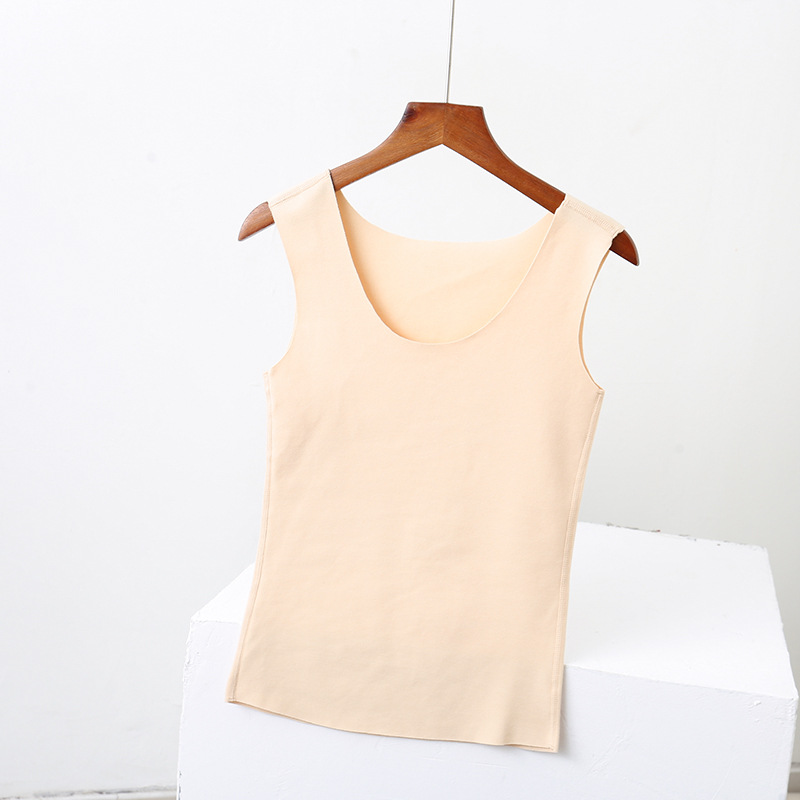 2019 autumn and winter new women's casual seamless velvet heating warm vest women's sanding slim vest