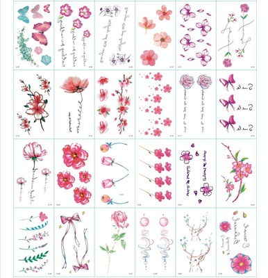 可選款30張紋身貼紙防水持久男女英文ins風性感清新小圖案網紅款