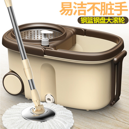 Wholesale good god mop rotating mop bucket set hand-washable mop with large wheel bucket mopping bucket cleaning artifact