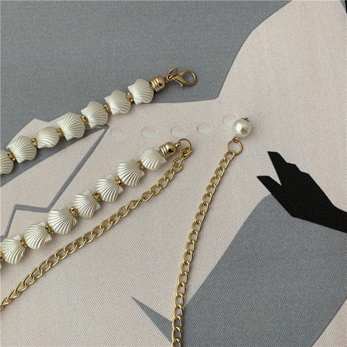 Women's Belt Shell Pearl Waist Chain Decoration Women's Thin Metal Belt Versatile Matching Dress Korean Style Trendy Su