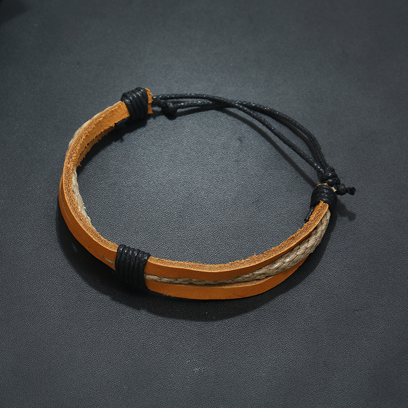 Vintage woven leather bracelet simple men and women jewelry bracelet