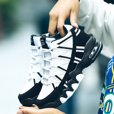 Couples high shoes 2019 new pattern Korean Edition Trendy shoes air cushion motion The thickness of the bottom shoes student non-slip Basketball shoes