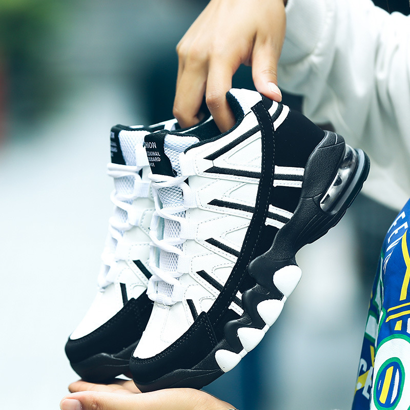 Couples high shoes 2019 new pattern Korean Edition Trendy shoes air cushion motion The thickness of the bottom shoes student non-slip Basketball shoes