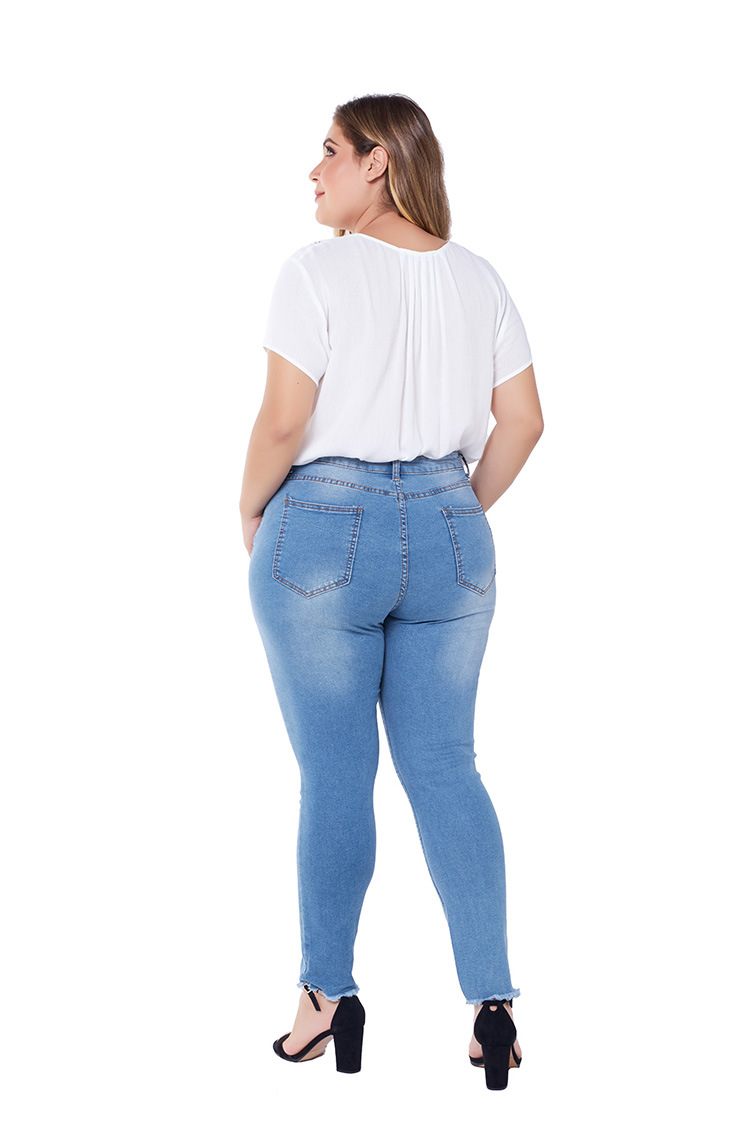 jeans ajustados con lavado elástico de gran tamaño NSSY9130