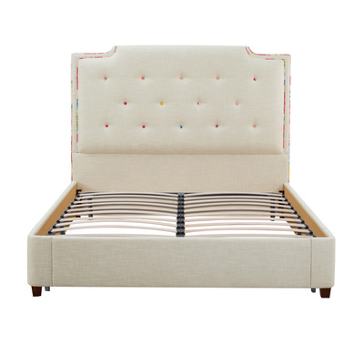 Simplicity American style Fabric bed bedroom 1.8 Big bed Double bed hotel Open Houses furniture customized